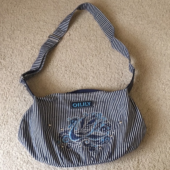 Oilily denim strips bag - Picture 1 of 6